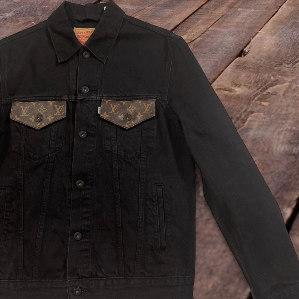 LEVIS Custom Made with Authentic Louis Vuitton Canvas Denim Jacket - Picture 2 of 7